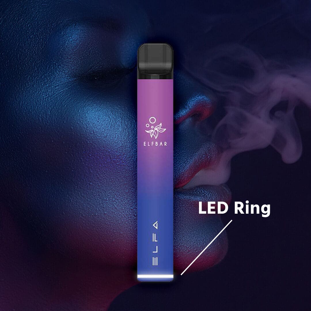 elfbar elfa starter kit aurora violet inkl  kartusche blue razz lemonade LED