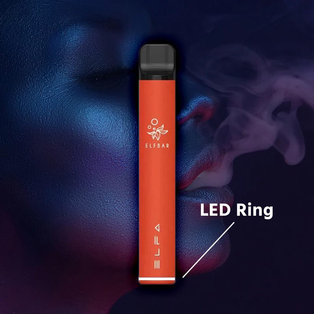 elfbar elfa starter kit orange inkl  kartusche blue razz lemonade groesse LED Ring