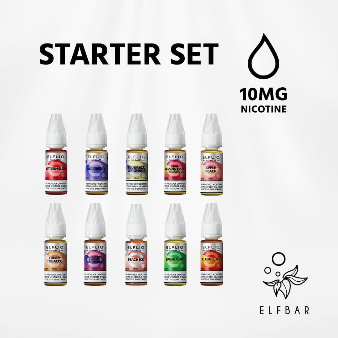 elfliq starter set 10mg elf bar liquid alle 12 sorten