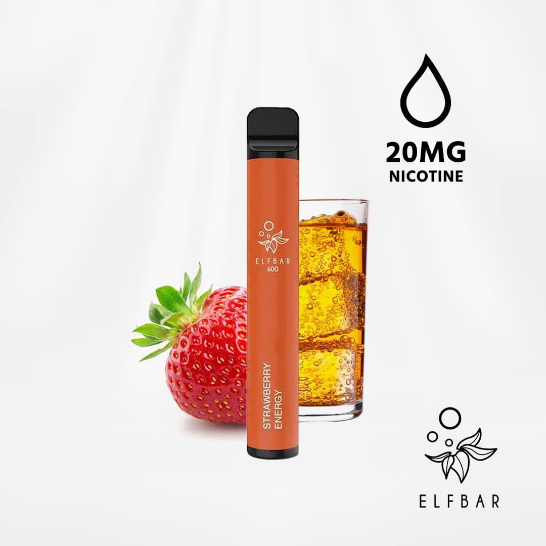 elfbar 600 strawberry energy erdbeeren energydrink 20mg