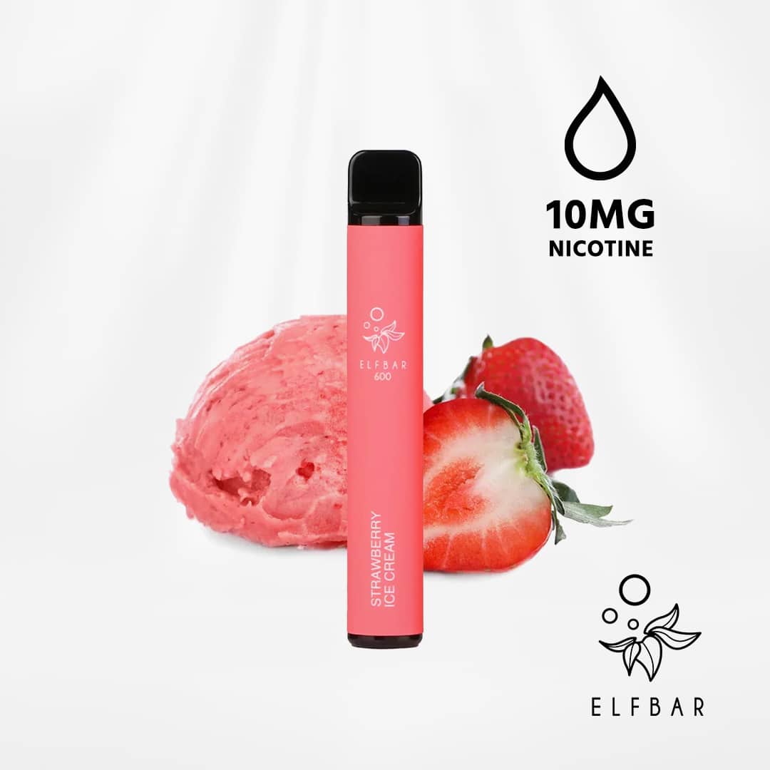 elfbar 600 strawberry ice cream erdbeeren eiscreme 10mg