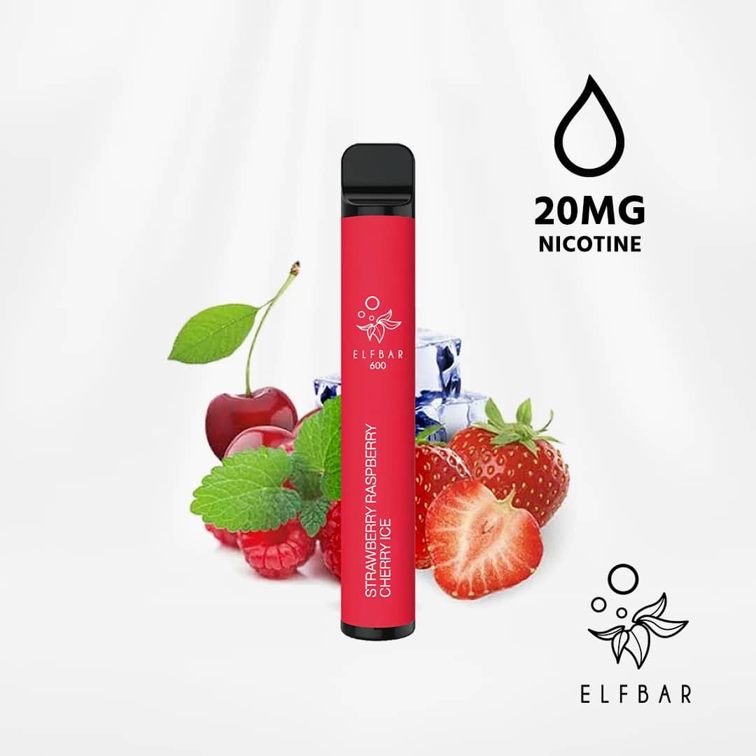 elfbar 600 strawberry raspberry cherry ice erdbeeren himbeeren kirschen 20mg