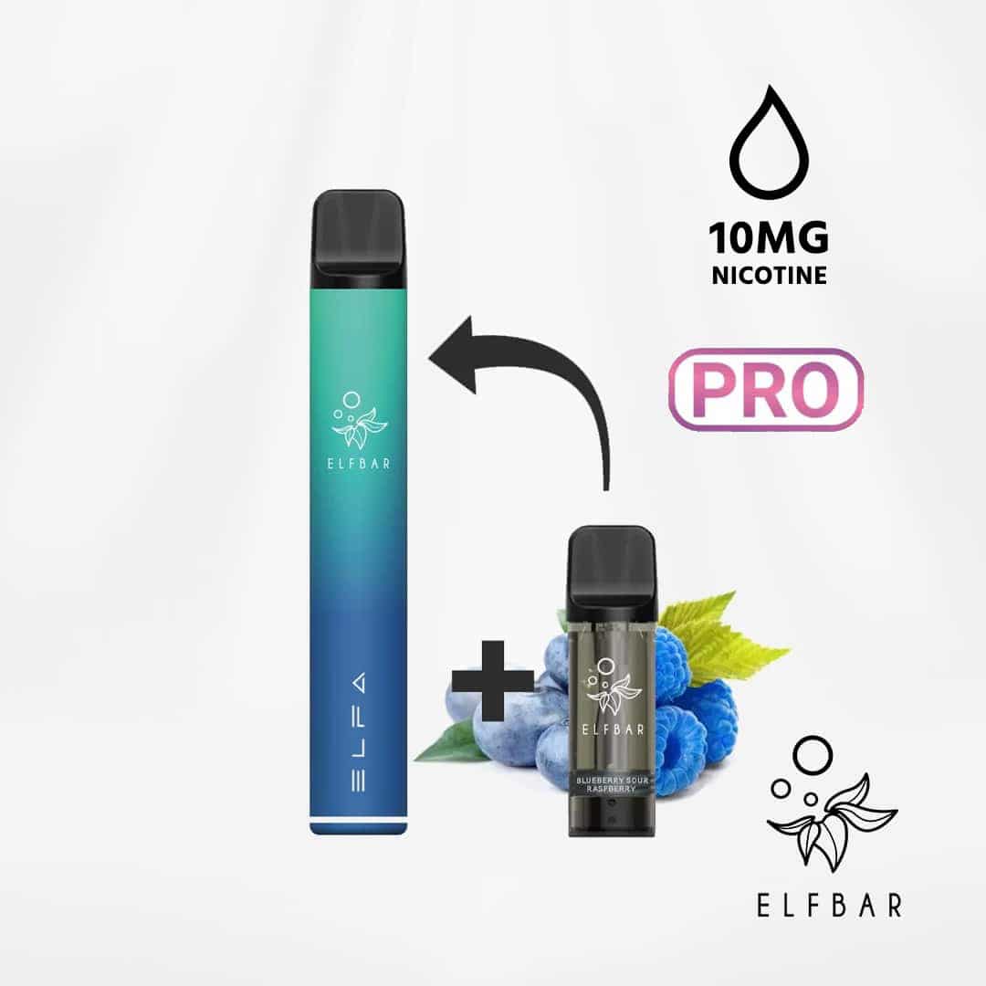 elfbar elfa pro starter kit nikotinfrei aurora blue inkl 1 pod blueberry sour raspberry 1