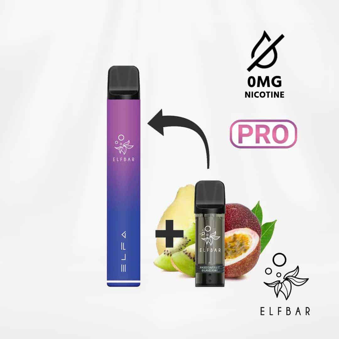 elfbar elfa pro starter kit nikotinfrei aurora purple inkl 1 pod kiwi passionfruit guava